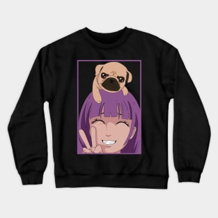 Pug Girl Crewneck Sweatshirt